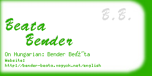 beata bender business card